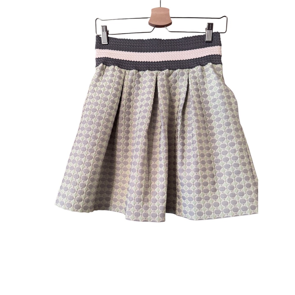 Maeve Anthropologie Skirt XSmall Floral Jacquard Pleated Mini Pocket XS - Picture 2 of 10
